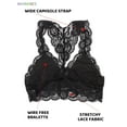 thumbnail image 7 of BadPiggies 2-Pack Women Plus Size Vest Crop Wire Free Bra Lace Lingerie Sexy V-Neck Underwear (2XL/3XL, Black), 7 of 7