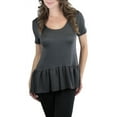 thumbnail image 3 of ToBeInStyle Women's Ruffled Chiffon Bottom Knit Top, 3 of 5