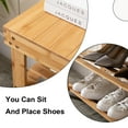 Bonzy 3Tier Bamboo Shoe Rack Bench, Sturdy Shoe Organizer for Entryway