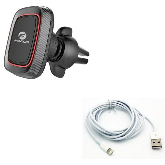 Car Mount w 6ft USB Cable for iPhone SE (2022) - Magnetic Air Vent Holder Swivel Dock, Charger Cord Power Wire Long G6N for iPhone SE (2022) (3rd Generation)