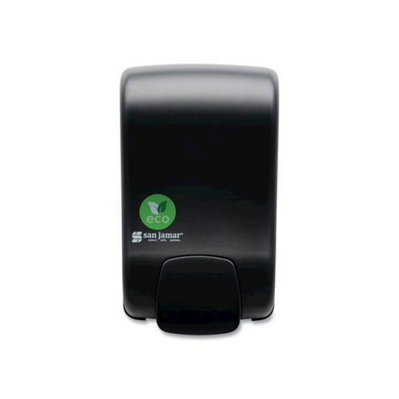 San Jamar SF900REBK 900 mL 5.5 in. x 4.5 in. x 9.25 in. ecoLogic Rely Manual Foam Soap and Sanitizer Dispenser - Black