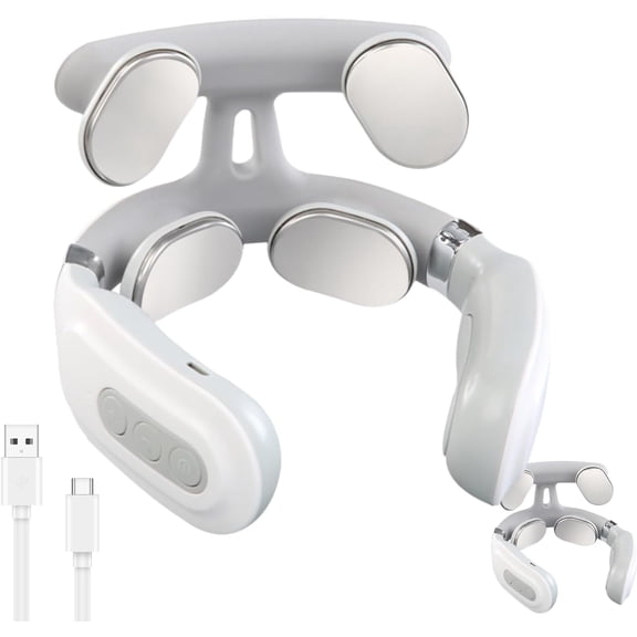 Vitality Magic Pro 2.0 Neck Massager - Upgraded Neck Massager【4 Heated Heads】【6 Massage Modes】【14 Adjustable Gears】 Ergonomic Design, Promotes Muscle Relaxation, Portable, Lightweight