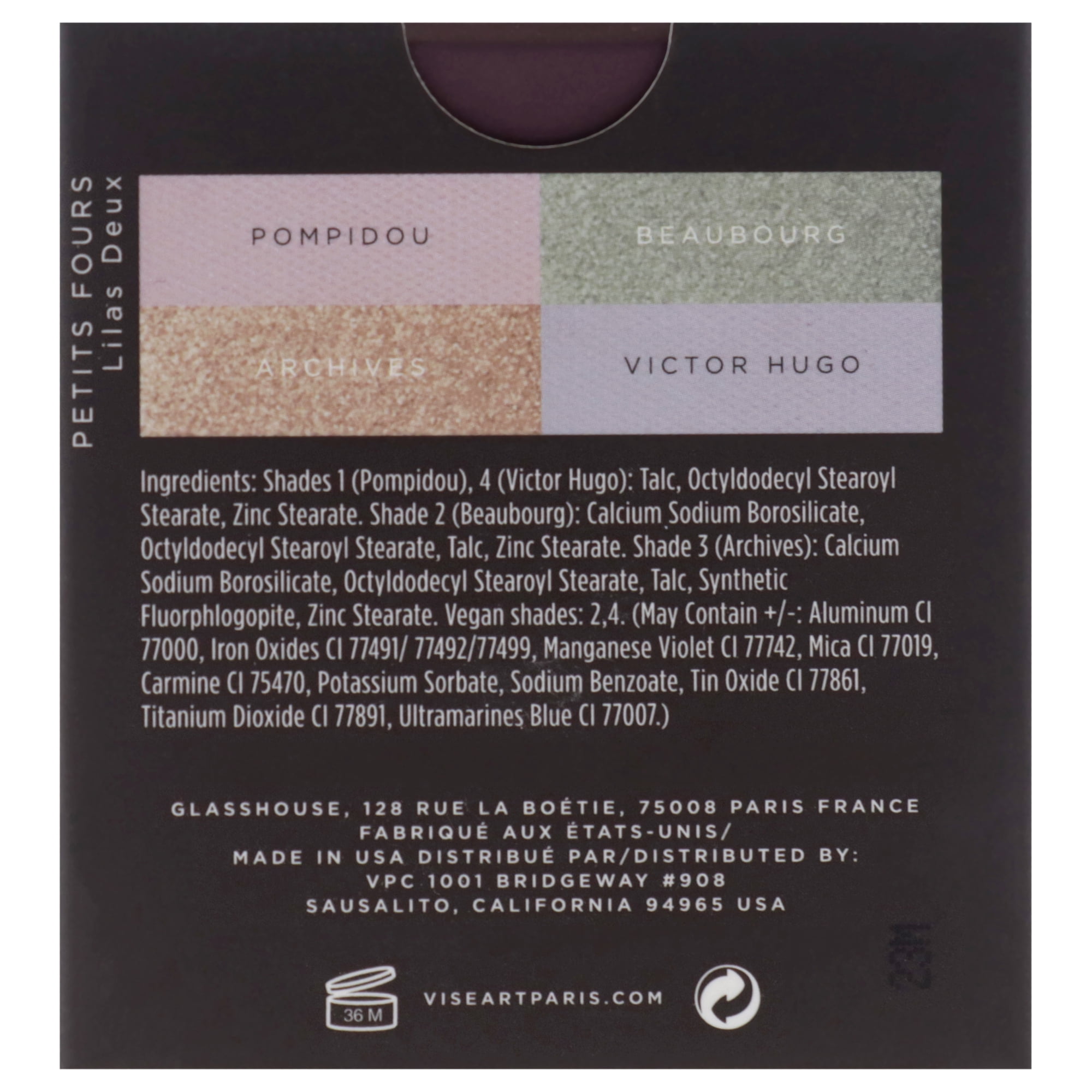 Viseart Paris Petits Fours Eyeshadow Palette - Lilas Deux , 0.21 oz Eye Shadow