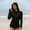 Black, variant on Avrnliq Womens UPF 50 UV Protection Hooded Long Sleeve Swim Rash Guard, Lightweight Quick Dry Active Sun Shirt with Thumb Holes & Ponytail Port, Navy,Size S
