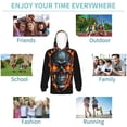 thumbnail image 5 of Sikiie Flame Metal Skull Youth Hoodie Sweatshirt Pullover Hooded Classic Casual Essentials Hoodiefor Boys Girls Kids -Small, 5 of 6