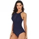 thumbnail image 2 of Traje de baño de color sólido Traje de baño triangular europeo y americano Traje de baño de una pieza Cuello colgante para mujer, 2 of 6