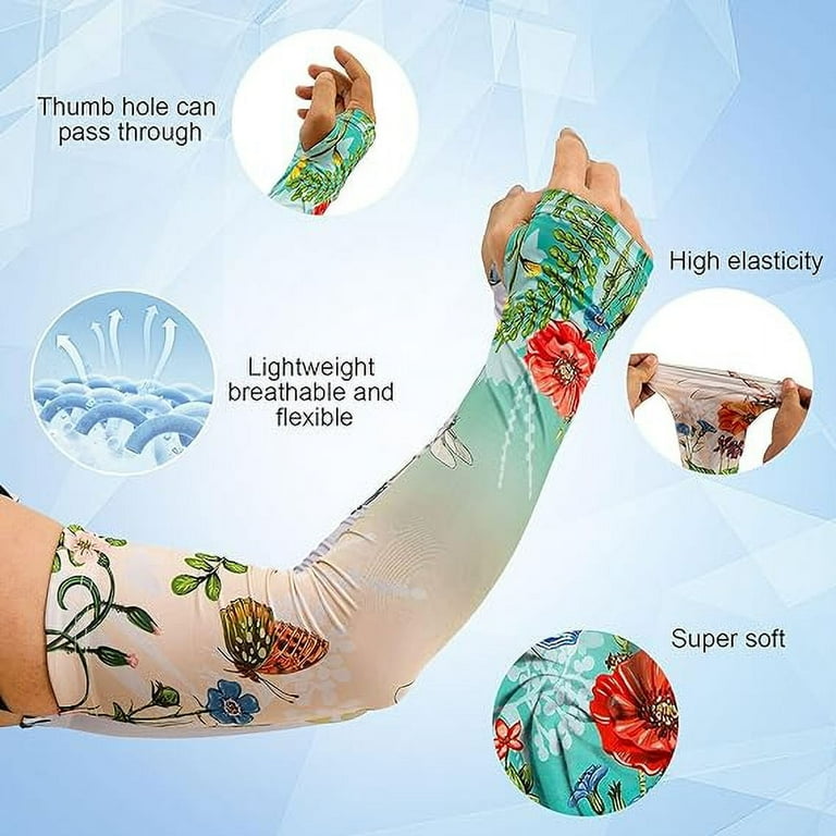 NUMJAW, Gardening Sleeves, Women, Sun Protection, Ice Silk
