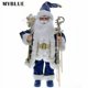 thumbnail image 2 of Adorno de muñeca de Papá Noel con lentejuelas azules de tela nueva para Navidad de 2024, 2 of 5