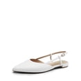 thumbnail image 1 of DREAM PAIRS Bailarinas Blancas con Talón Abierto y Correa con Hebilla Talle 9.5, 1 of 9