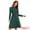 Dark Green, variant on Collar Tie Mock Neck a Line Elegant Midi Dress S Dark Green