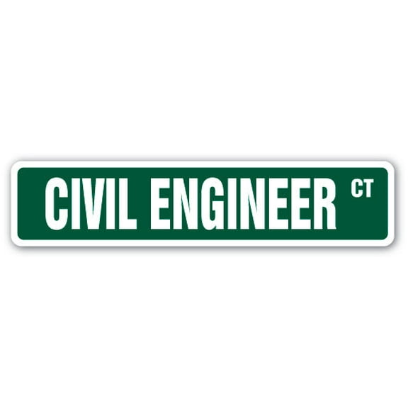 CIVIL ENGINEER Street Sign city code rule drafting blue | Indoor/Outdoor |  24" Wide