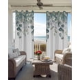 thumbnail image 4 of Botanical Teal Blackout Curtains 54 Inches Long for Bedroom, Watercolor Eucalyptus Leaves Spring Thermal Insulated Room Darkening Black Out Window Curtain Panels Grommet Drapes for Living Room, 4 of 8