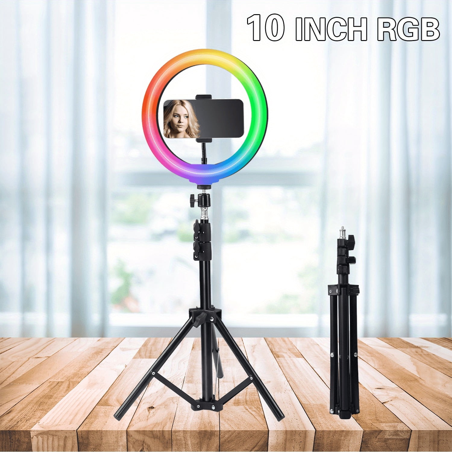 ZOMEI RGB Video Light Panel Lighting Kit, LED Bi Color Dimmable Portable Studio Light with 43" Stand, Lightweight Phone Light for Photography Video Recording Live Streaming(1pcs)