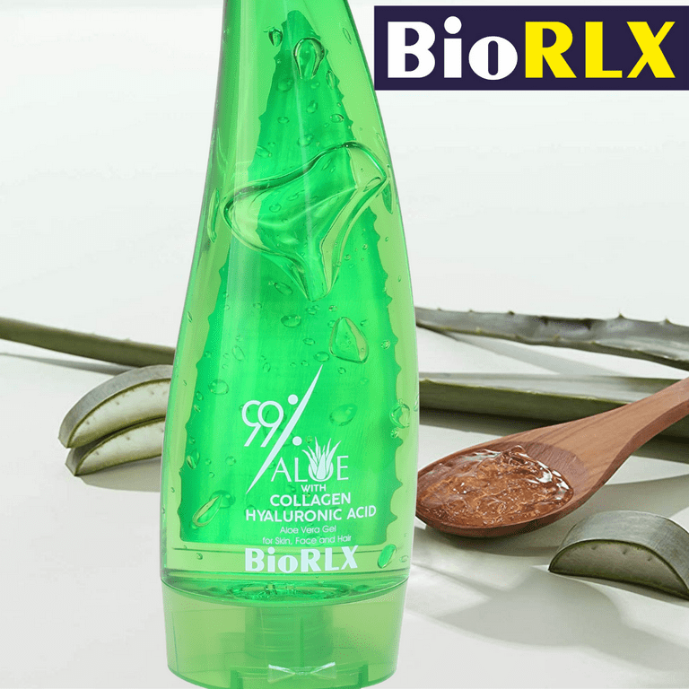 BioRLX 99% Pure Aloe Vera Gel with Collagen, Hyaluronic Acid