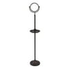 Floor Standing Make-Up Mirror 8-in Diameter with 2X Magnification and Shaving Tray in Venetian Bronze