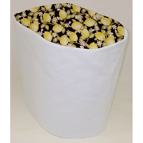 Canvas Lemon Blossoms Food Processor Cover by Penny's Needful Things (White, Large)