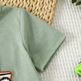 thumbnail image 6 of Bainana Boys Outfit Set Infant Cartoon Print Short Sleeve Crew Neck Tops And Plaid Shorts Set Cute Handsome Toddler Boys Summer School Party Daily Wear Size 18-24 Months, 6 of 6