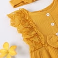 thumbnail image 6 of Gubotare Girls Jumpsuits Girls Sleeveless Cami Romper Cute Wide Leg Jumpsuit for Toddler 0 3 6 9 12 18 24 Months (Yellow,12-18 Months), 6 of 7