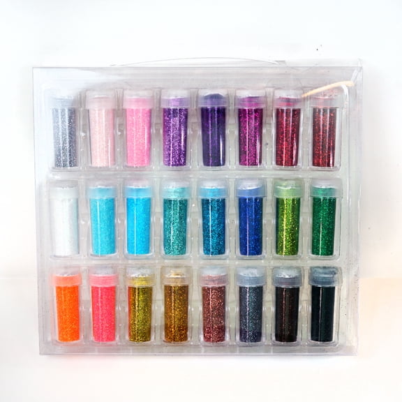 Craft and Party -Scrapbook Glitter Assorted Colors Crafts Projects Decoration Nail Art 24 bottles