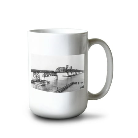 

15 fl oz Ceramic Mug Martinez California View of a Rail Road Bridge Dishwasher & Microwave Safe