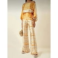 thumbnail image 2 of Womens Fall Loose 2 Piece Outfits Off Shoulder Printed Long Sleeve Casual Going Out Wide Leg Pants Set Yellow XXL, 2 of 4
