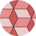 thumbnail image 1 of Ahgly Tapis Rond Lavable en Machine Intérieur Rouge Pamplemousse Transitionnel, 7 Pieds Rond, 1 of 7