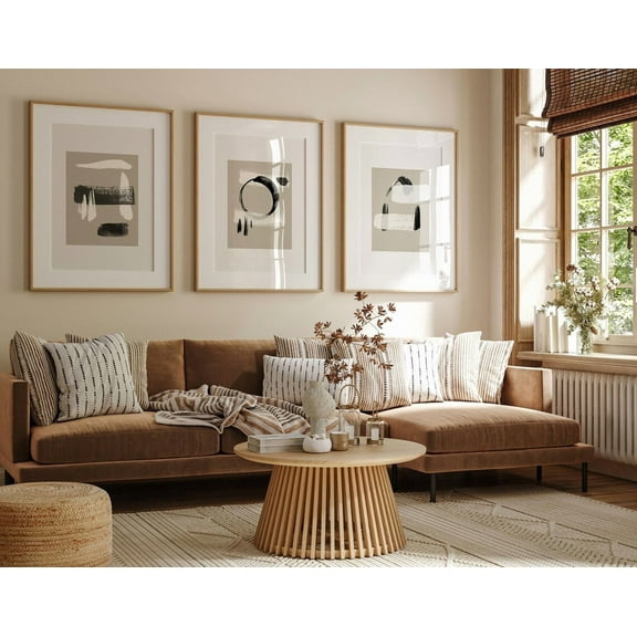 Luvia Japandi Print, Nordic, Set Of 3 Prints, Neutral, Black And White Art, Beige Art Print, Minimal Art, Trendy Decor, Modern Wall Decor Set 3 Prints 8x12 UNFRAMED