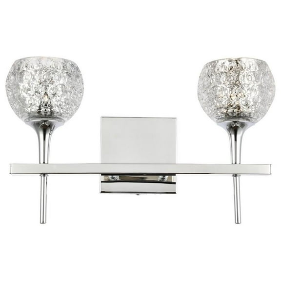 Woodbridge Lighting Bristol 2-Light Glass Bath Light in Chrome/Mercury Crystal