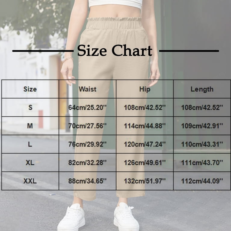 WQQZJJ Women's Pants with Pockets Skinny Mid Wasit Straight Leg