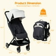 thumbnail image 4 of Kojooin Lightweight Baby Stroller, Compact Umbrella Stroller with Adjustable Sunshade/Footrest/Backrest, Folds with One Hand, Suitable for Newborns, and Can Be Taken On Board, 4 of 9
