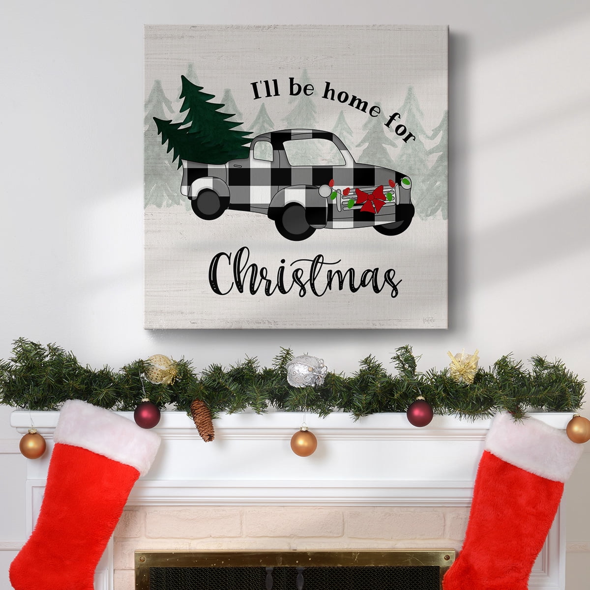 Christmas Truck I- Gallery Wrapped Canvas