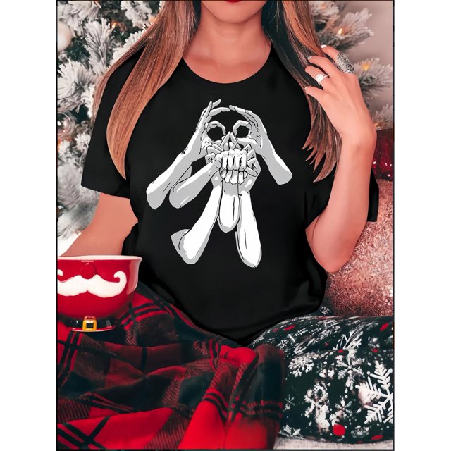 T-Shirt de Mode pour Femmes à Imprimé Graphique de Geste Mystique, tee-Shirt à Manches Courtes et Col Rond Décontracté, Tissu en Polyester Confortable, avec Motif Géométrique, pour Toutes les Saisons, Fête des Pères, Fête des Mères, Nouveau