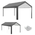 thumbnail image 2 of Outsunny 10 x 20ft Carport Canopy Replacement, UV Resistant, Dark Gray, 2 of 9