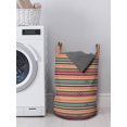 thumbnail image 3 of Tribal Laundry Bag, Repetitive Pattern with Colorful Stripes Arrows Triangles and Rhombs, Hamper Basket with Handles Drawstring Closure for Laundromats, 13" x 19", Multicolor, by Ambesonne, 3 of 4