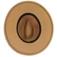 thumbnail image 4 of Khaki Fedora Panama Upturn Wide Brim Cotton Blend Felt Hat, 4 of 4