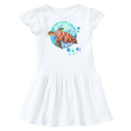

Inktastic Key West Florida Swimming Sea Turtle with Bubbles Gift Toddler Girl Dress