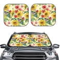 thumbnail image 2 of Saiise Sunflower Cornflower Poppy for Foldable Car Sun Shades (2-Pack) Offer Sun Protection with an Easy-fold Design for Convenient Windshield Shading-Large, 2 of 6