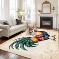 thumbnail image 3 of 5x7 Washable Area Rug, Rooster Non-Slip Large Rectangle Rug for Living Room Bedroom, Farm Chicken Indoor Floor Mat for Home Decor, 3 of 9