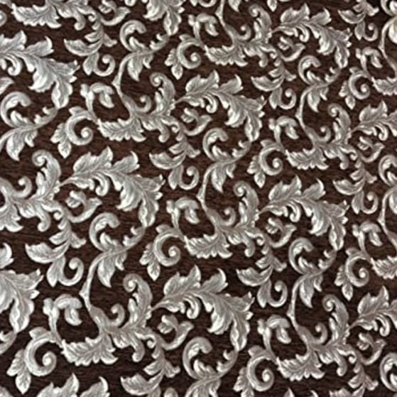 Decora Furnishings Classic Floral Vine Design Heavy and Luxurious Chenille Fabric Upholstery Material for Sofa, Window Treatments, Diwan, Cushion Covers, Chair, Craft - 54 inches Width (Brown)