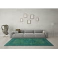 thumbnail image 3 of Ahgly Company Machine Washable Indoor Rectangle Abstract Turquoise Blue Modern Area Rugs, 8' x 10', 3 of 4