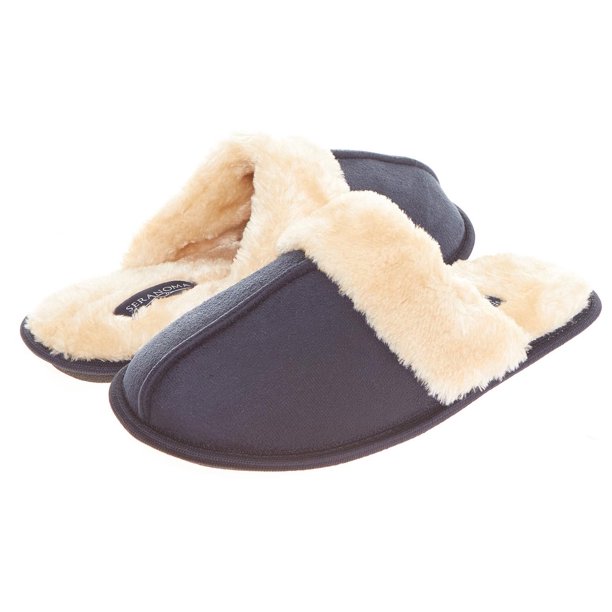 Seranoma - Seranoma Scuff Slippers for Women: Warm Cozy Faux Fur Ladies ...