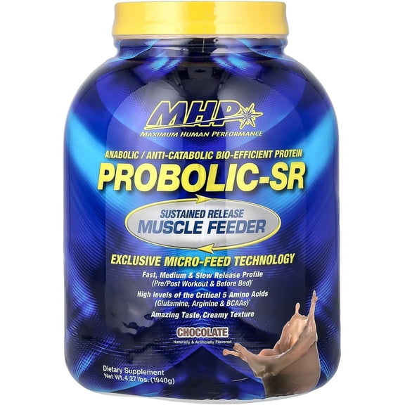 Maximum Human Performance Probolic-SR Protein Powder, Chocolate, 4 lbs, 24g Protein