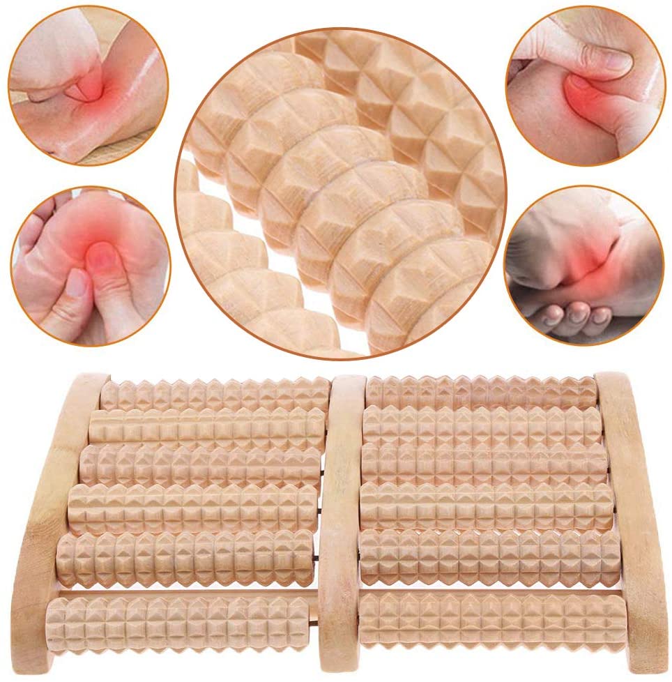 Dual Roller, Wooden Massage Pied for Plantar Fasciitis Pain Relief Heal Spur Deep Tissue