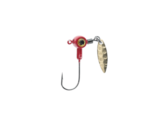 Strike King Mr. Crappie Sausage Head Spins - 1/16 oz; Flo Red