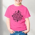 thumbnail image 2 of Tisuna Summer T-Shirt For Girls Toddler Letter Print Short Sleeve Crew Neck Tops Breathable Lightweight Little Boys Festival Playwear Clothes Hot Pink Size 3-4 Years, 2 of 4