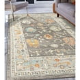 thumbnail image 3 of HomeRoots 531495 9 x 12 ft. Grey & Orange Floral Stain Resistant Indoor & Outdoor Rectangle Area Rug, 3 of 5