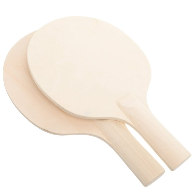 HLONK DIY Table Tennis Racket 2 Pcs Paddle Toy Game Prop Toys Ball Rackets Wooden Student Child