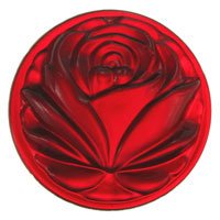 Solid Red Glass - Stained Glass Jewels - 40mm Cut Rose - Red, Crystal Clear Clairity. By Stallings Stained Glass Ship from US