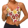 thumbnail image 3 of Uemuo Donut Pattern Women's Sports Bra - High Impact Support, Breathable, and Comfortable Athletic Bra for Running, Yoga, and Workouts, 3 of 9