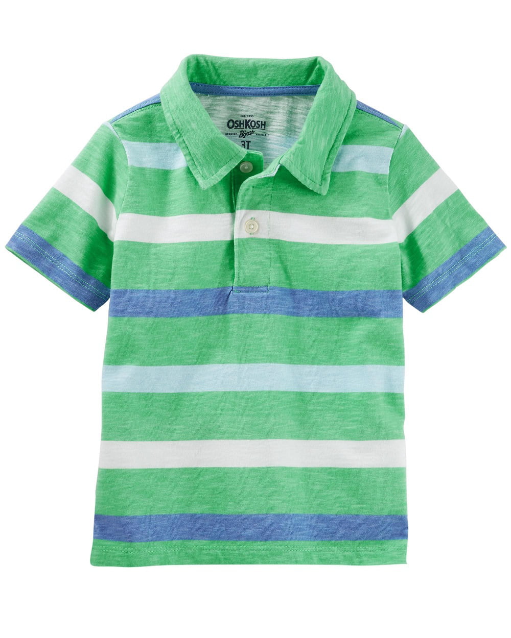 Little Boys colorful Striped Short Sleeve Polo Shirt Navy Blue Green 3T 
